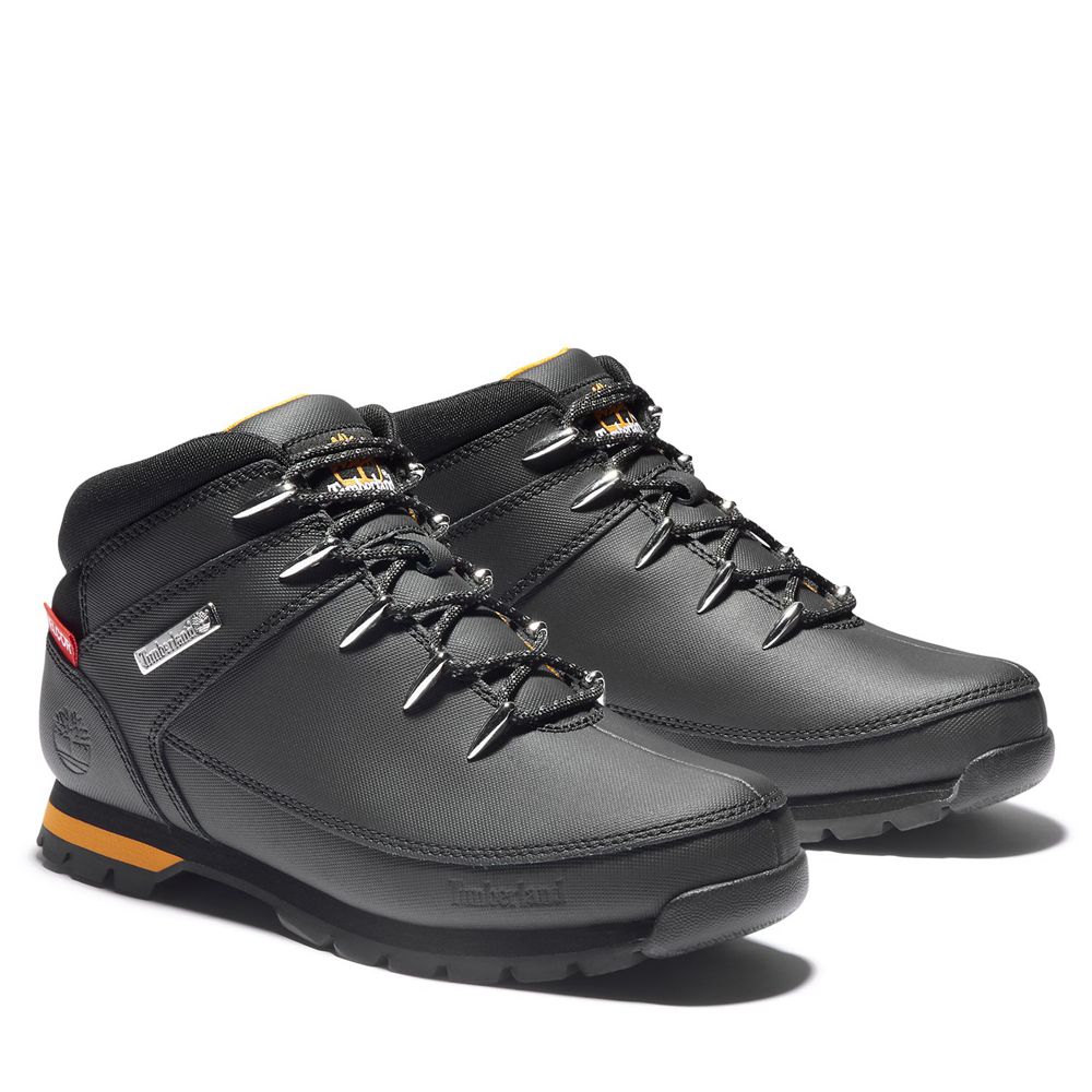 Timberland Παπούτσια Πεζοπορίας Ανδρικα Μαυρα - Euro Sprint Mid - Greece 4092856-EF